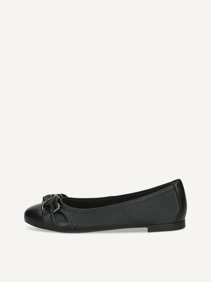 Caprice, Ballerine en cuir - noir BLACK SOFTNAP.