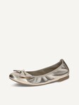 Not selected, Caprice, Leather Ballerina - metallic PLATIN METAL.