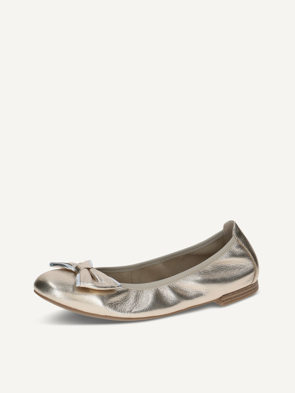 Caprice, Leather Ballerina - metallic PLATIN METAL., image 1 of 5
