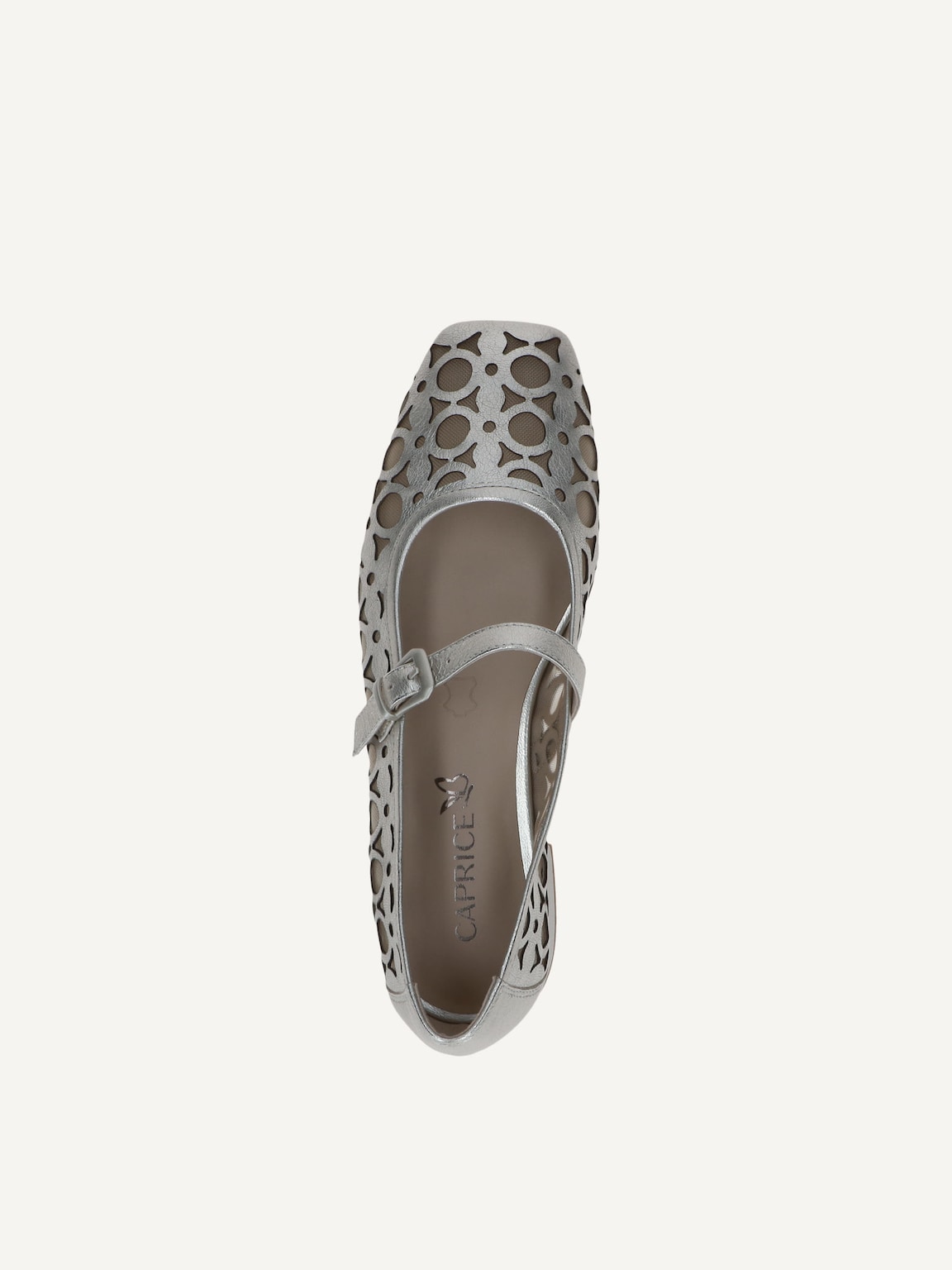 Caprice, Leather Ballerina - metallic PLATIN.MET.CO, image 5 of 5