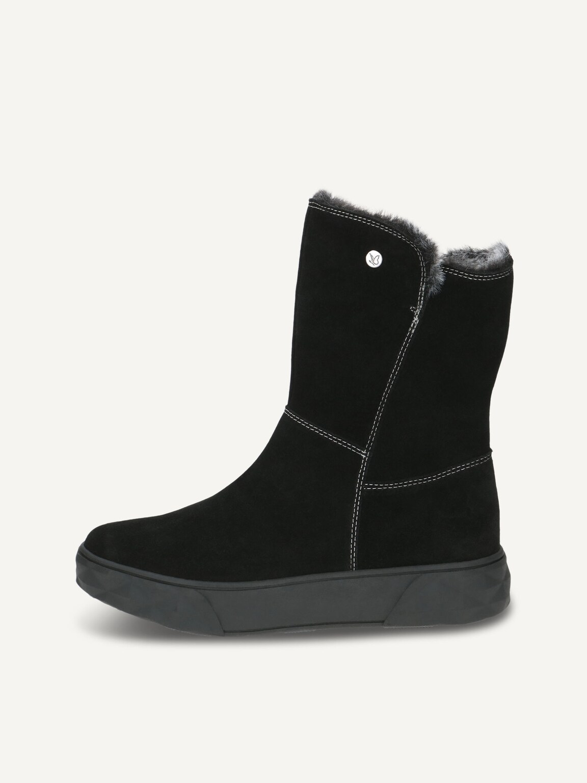 Caprice, Leather Bootie - black warm lining BLACK SUEDE, image 2 of 5