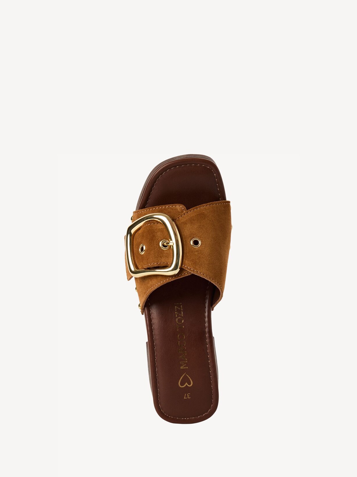 Marco Tozzi, Leather Mule - brown COGNAC, image 5 of 6