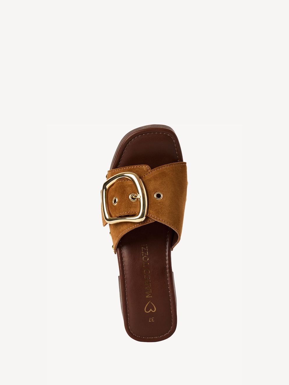 Marco Tozzi, Leather Mule - brown COGNAC, image 5 of 6