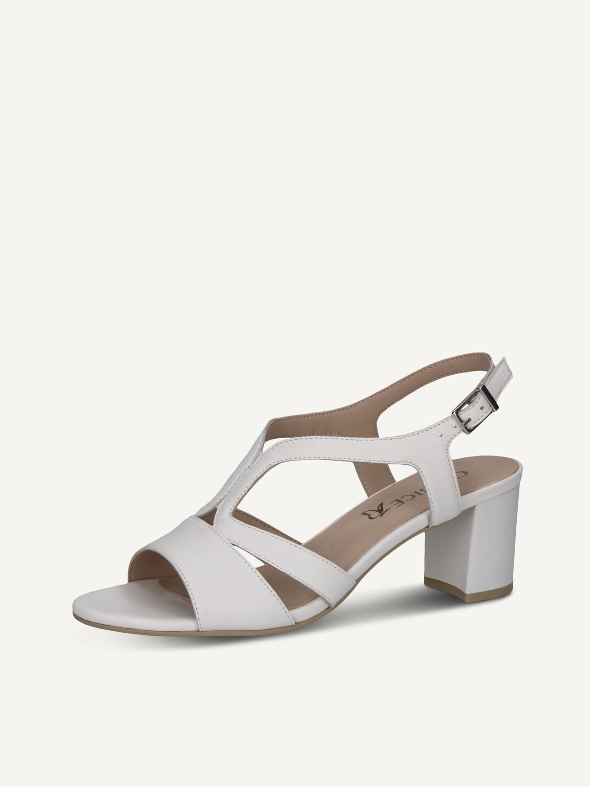 Caprice, Leather Heeled sandal - white WHITE NAPPA, image 1 of 5