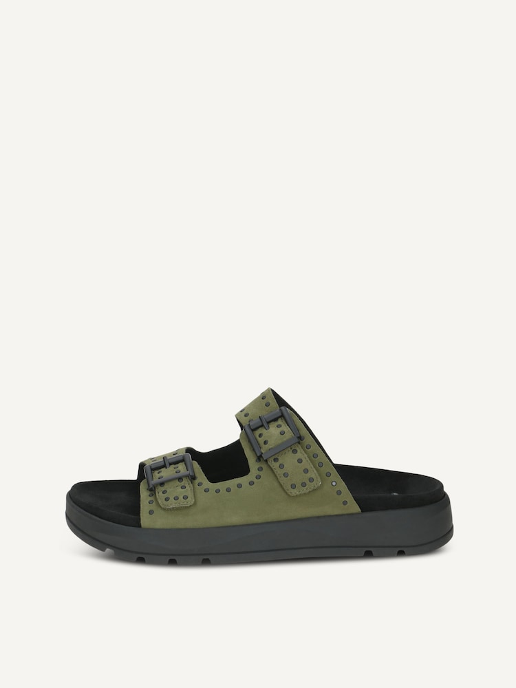 Caprice, Leather Mule - khaki KHAKI SUEDE, image 3 of 6