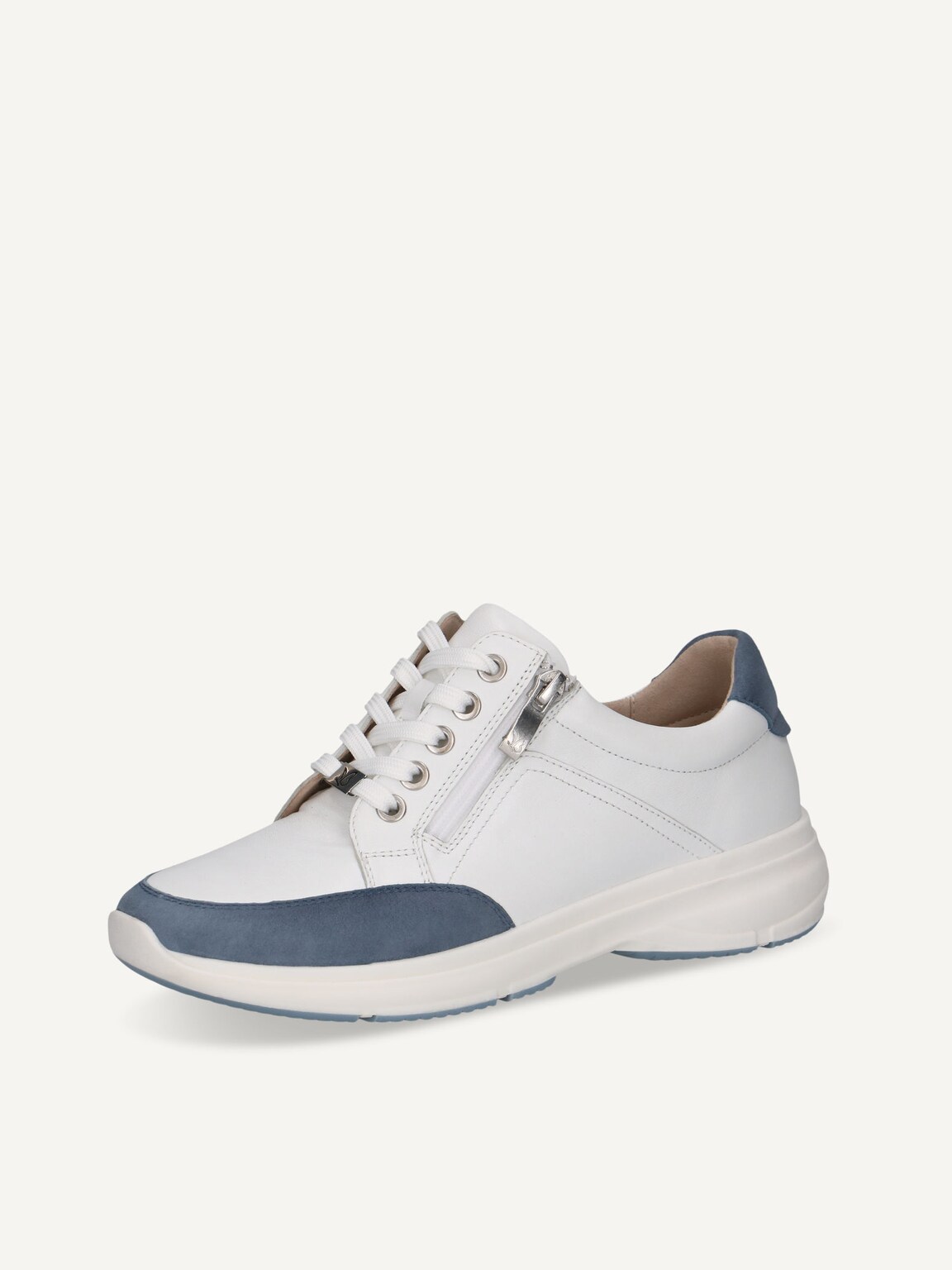 Caprice, Leather Sneaker - black WHITE/LT.BLUE, image 1 of 6