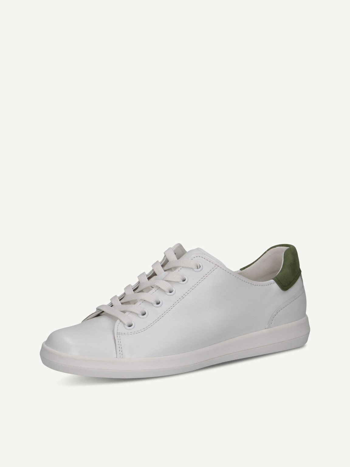 Caprice, Leather Sneaker - white WHITE/GREEN, image 1 of 5