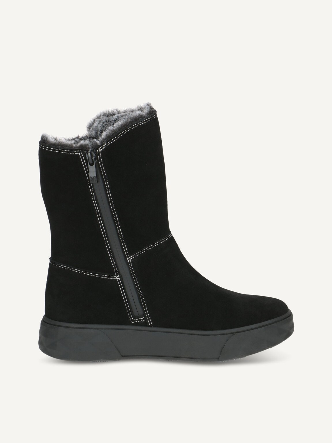 Caprice, Leather Bootie - black warm lining BLACK SUEDE, image 3 of 5