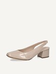 Not selected, Caprice, Leather sling pumps - beige BEIGE PATENT