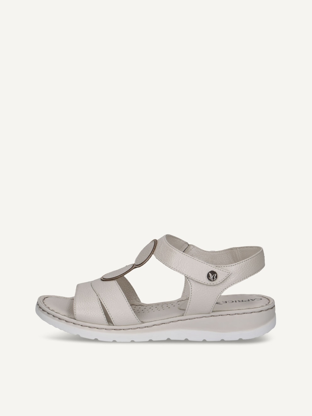 Caprice, Sandale à talon en cuir - blanc PEARL NAPPA, image 1 sur 5