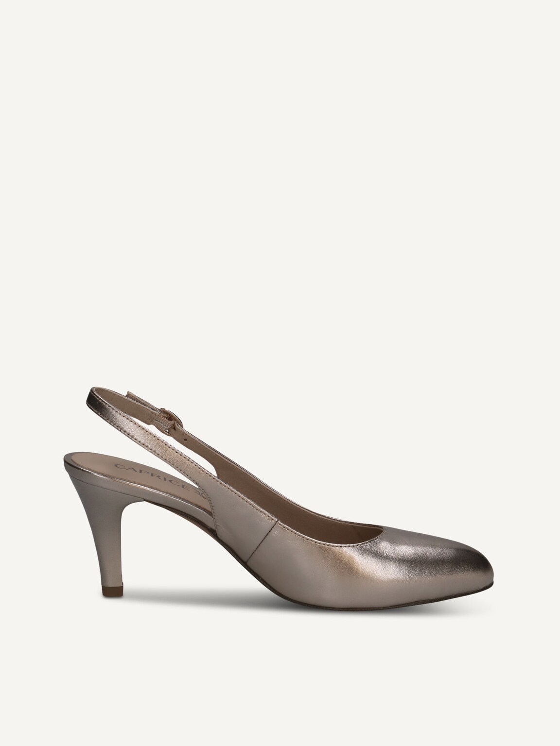 Caprice, Leather sling pumps - brown TAUPE METALLIC, image 4 of 6