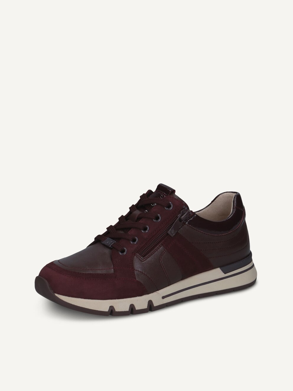 Caprice, Basket en cuir - rouge BORDEAUX COMB, image 3 sur 6