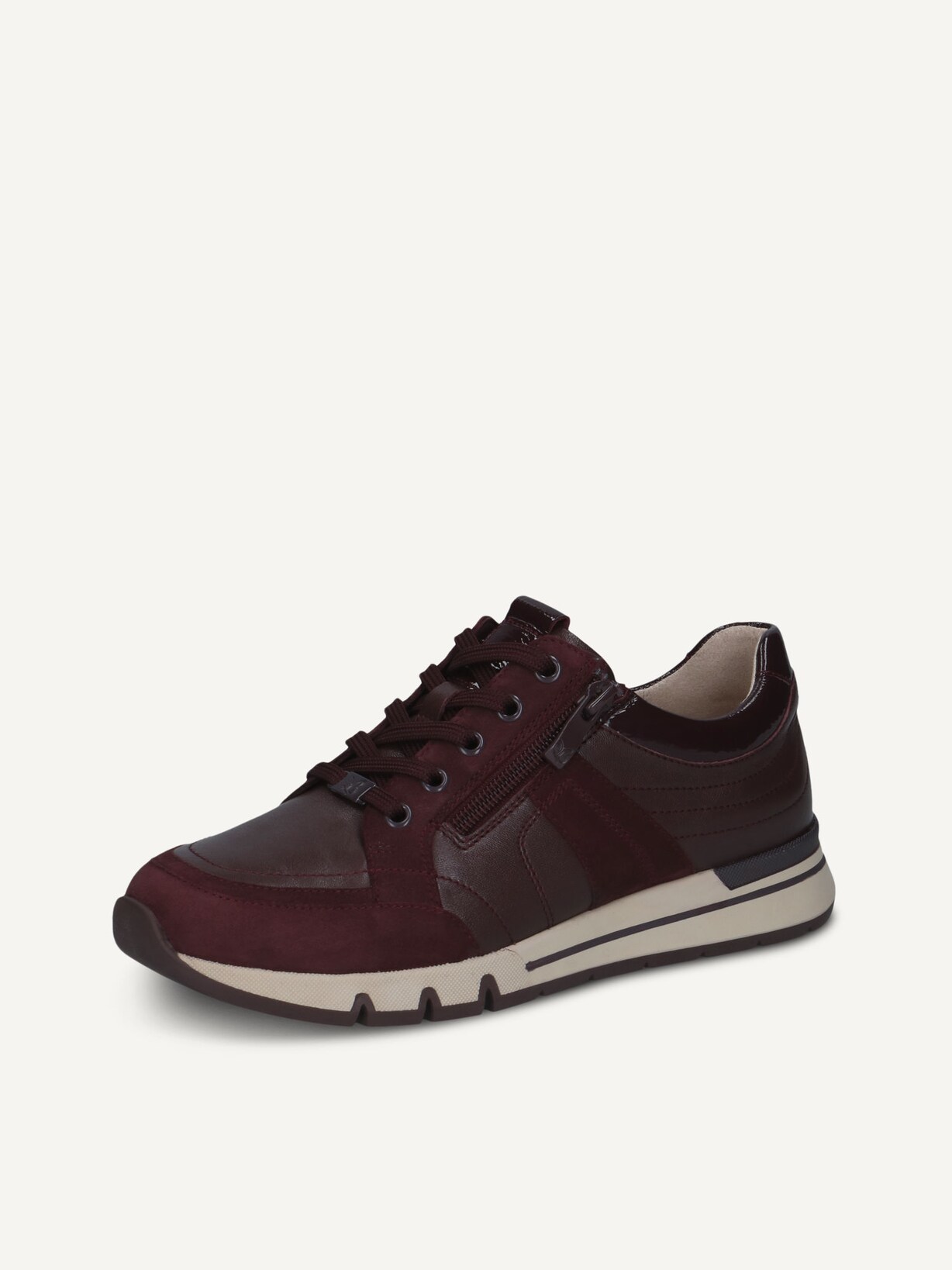 Caprice, Basket en cuir - rouge BORDEAUX COMB, image 3 sur 6