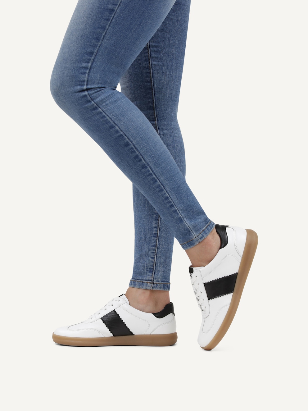 Caprice, Basket en cuir - blanc WHITE/BLACK, image 2 sur 6