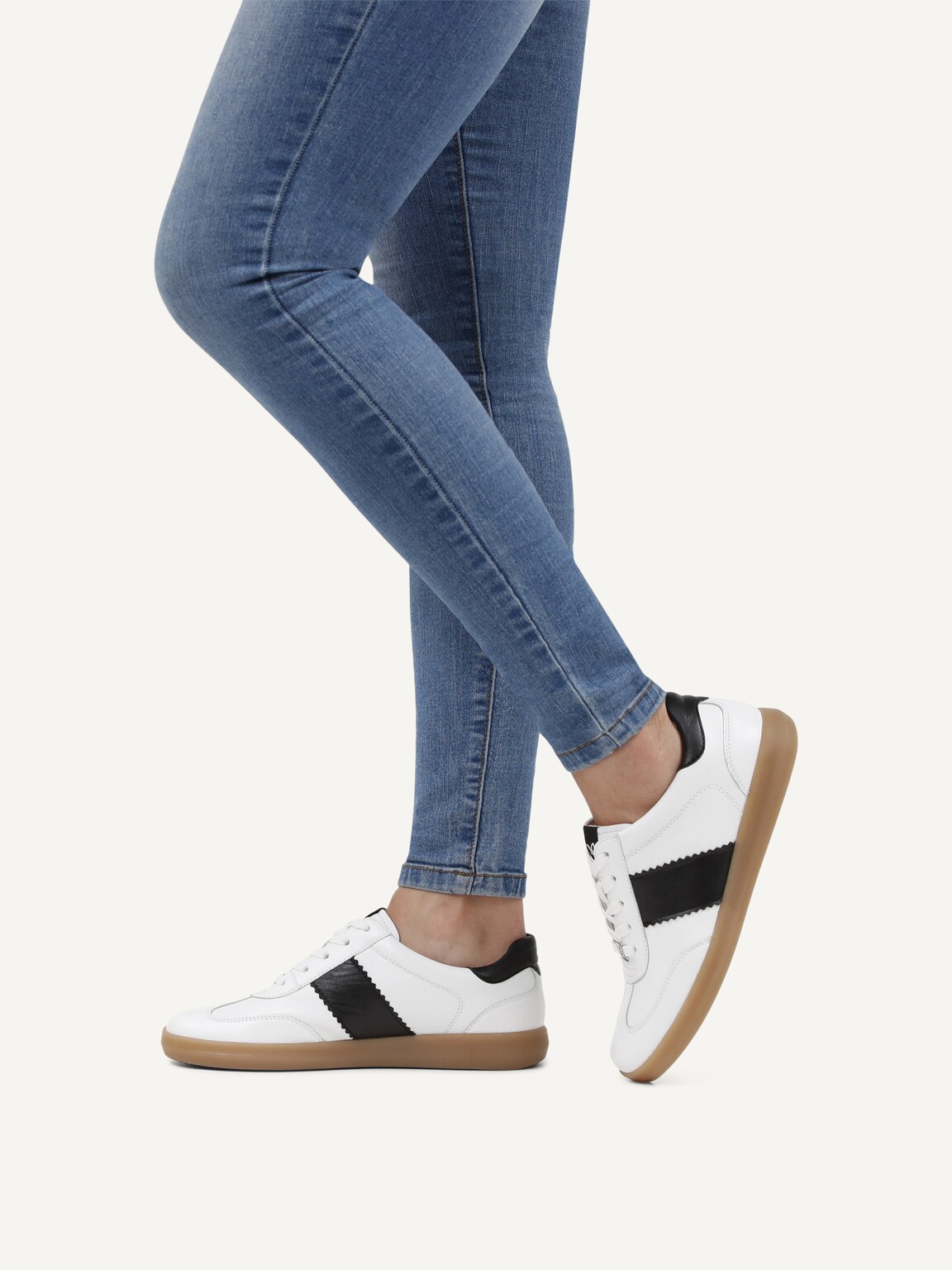Caprice, Leather Sneaker - white WHITE/BLACK, image 2 of 6
