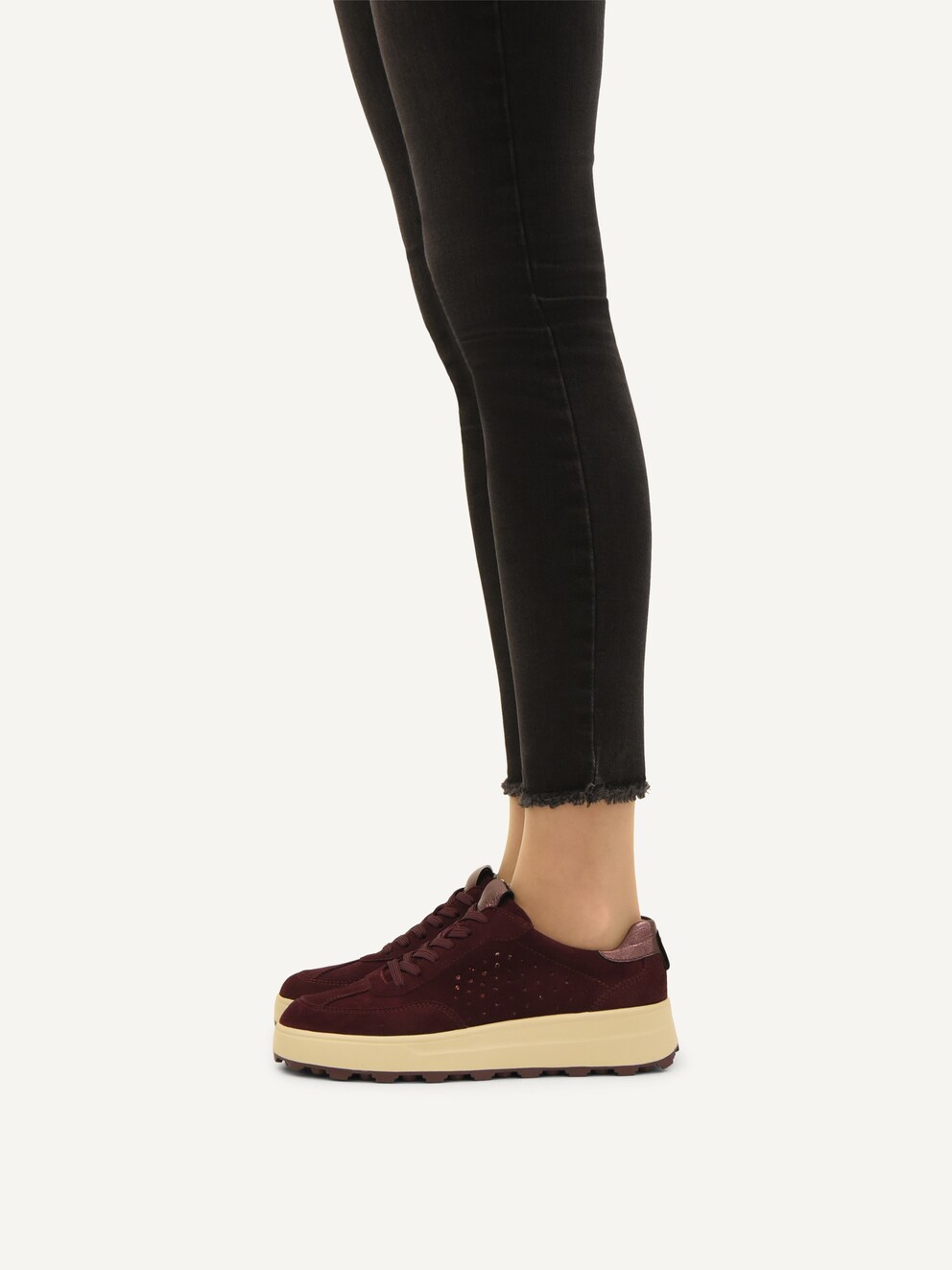 Caprice, Basket en cuir - rouge BORDEAUX COMB, image 2 sur 6