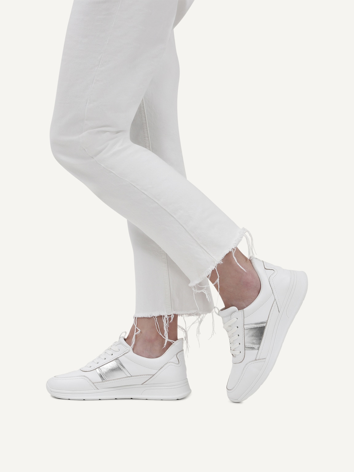Caprice, Leather Sneaker - white WHITE/SILVER, image 2 of 6