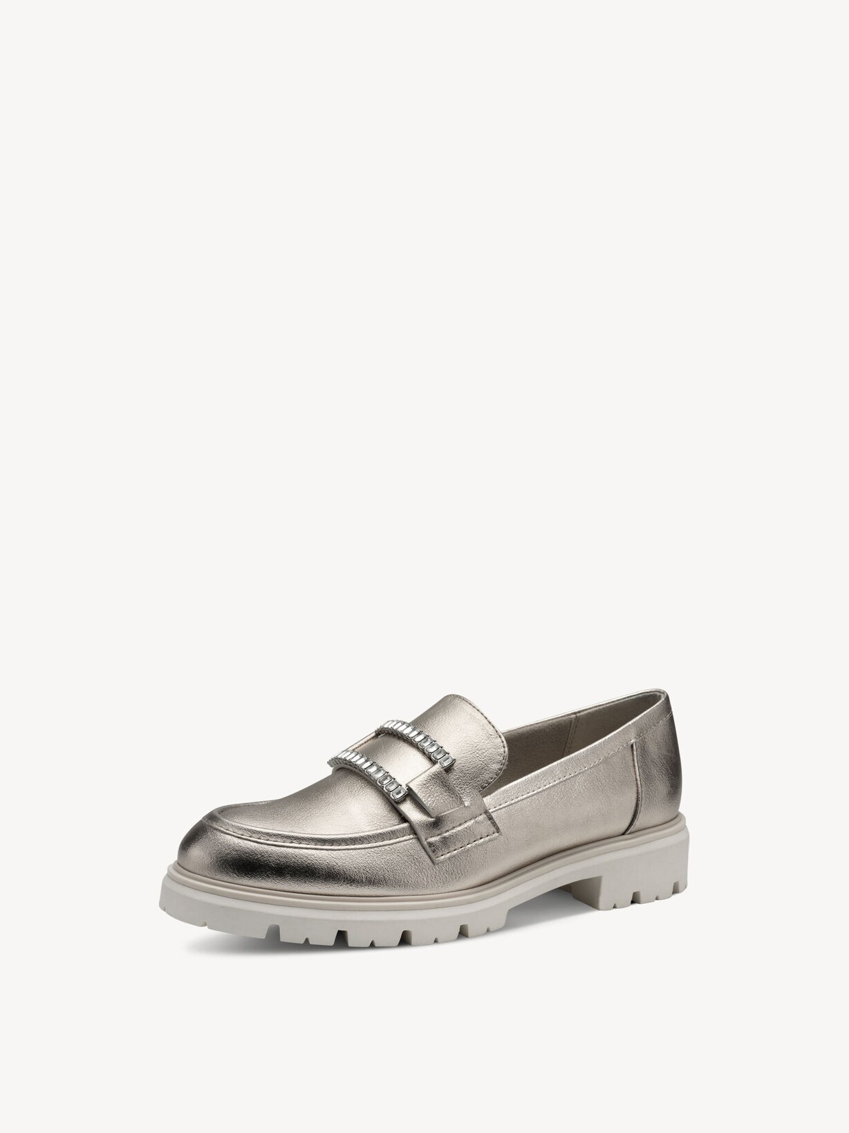 Marco Tozzi, Instappers - metallic PLATINUM, afbeelding 1 van 6