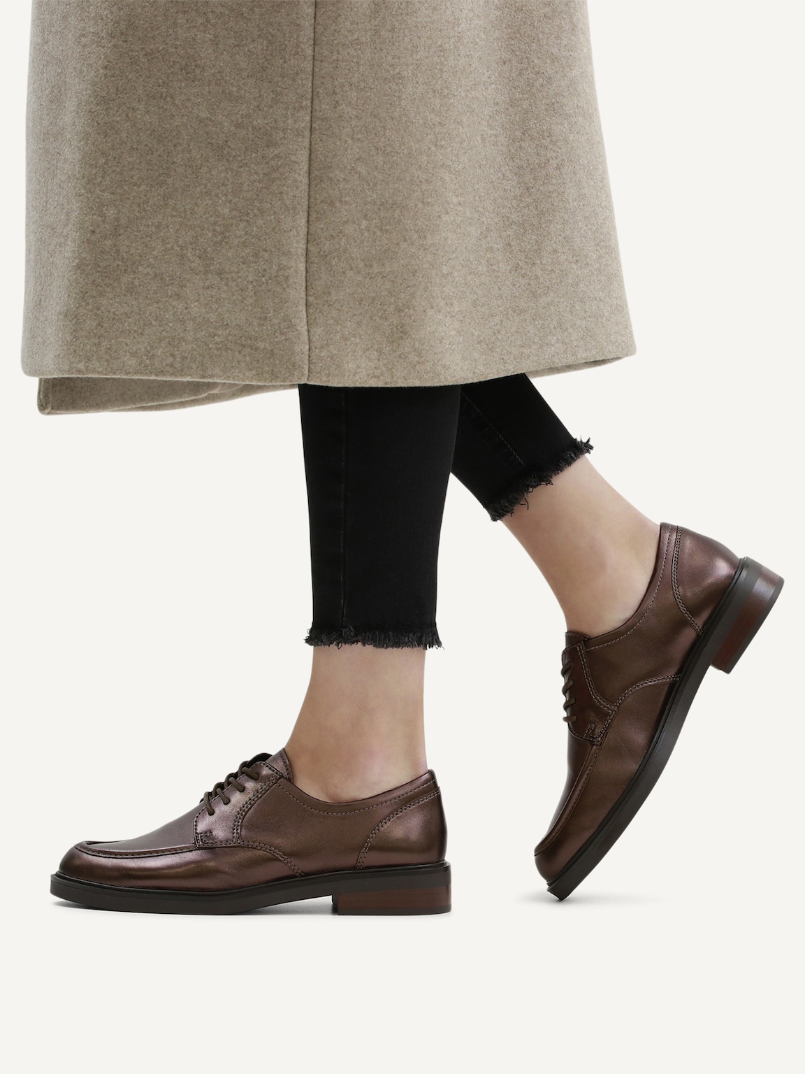 Caprice, Leather Low shoes - brown DK BROWN MET, image 2 of 6