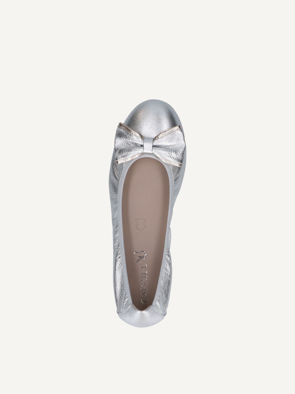 Caprice, Leather Ballerina - metallic SILVER METAL., image 5 of 5