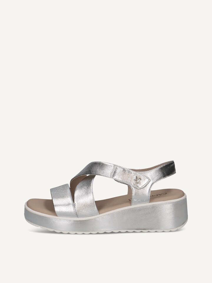 Caprice, Sandale en cuir - argent SILVER METAL.