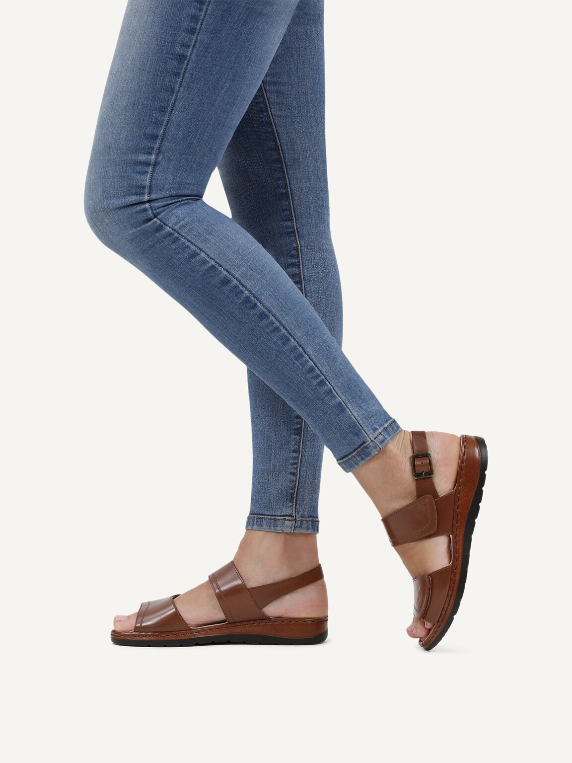 Caprice, Leather Heeled sandal - brown COGNAC NAPPA, image 2 of 6