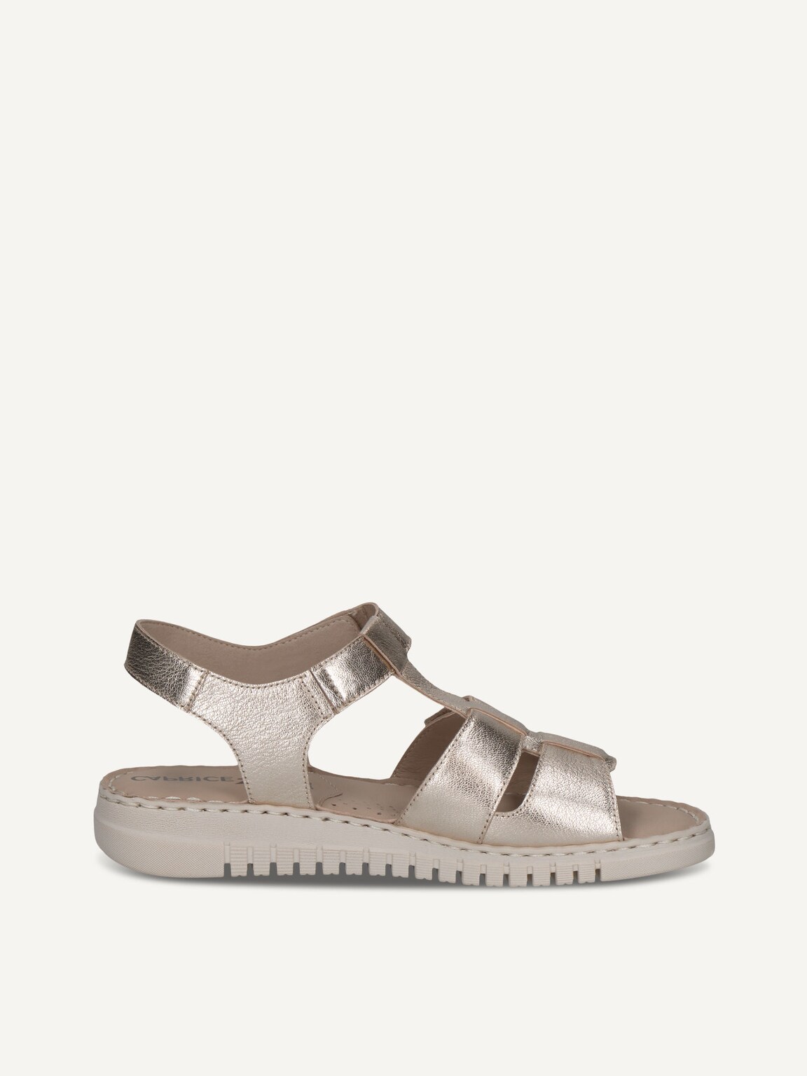 Caprice, Leather Heeled sandal - metallic PLATIN METAL., image 3 of 5