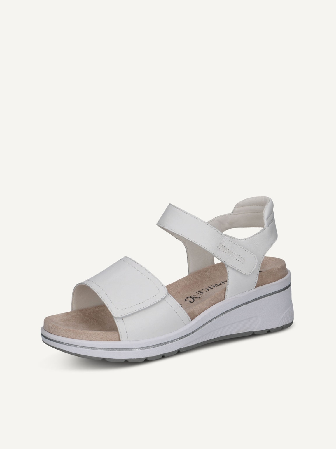 Caprice, Leather Heeled sandal - white WHITE NAPPA, image 1 of 5