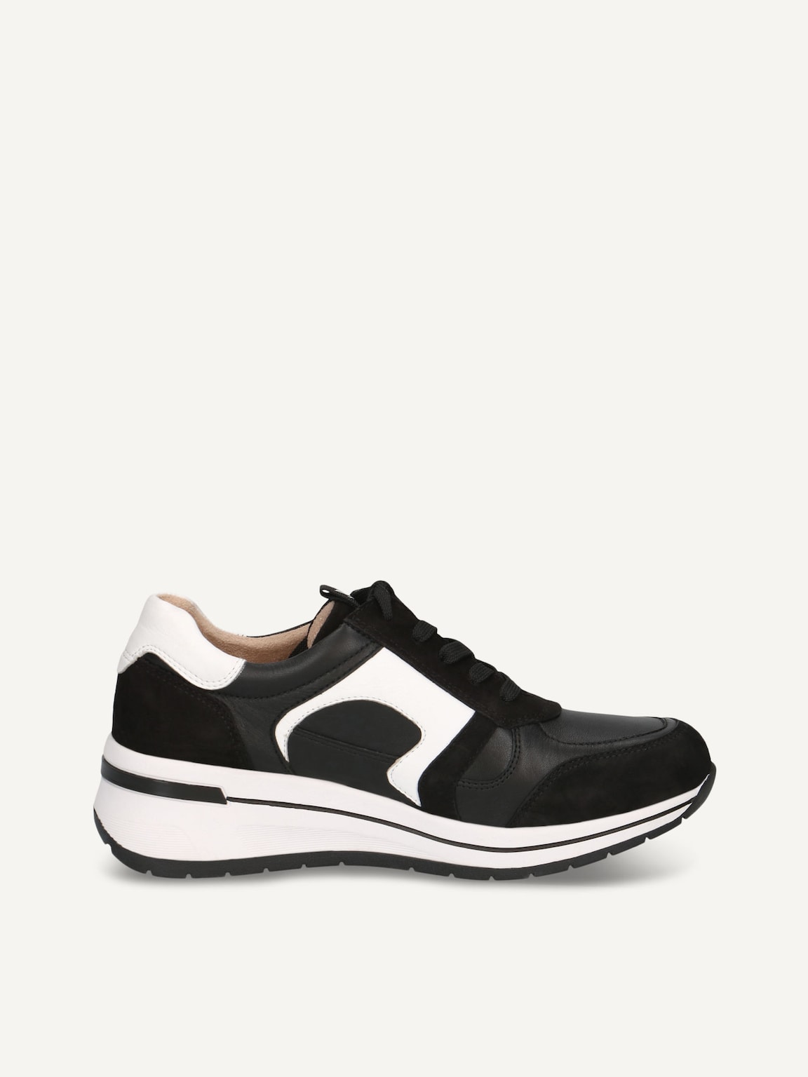 Caprice, Leather Sneaker - black BLACK/WHITE, image 3 of 5