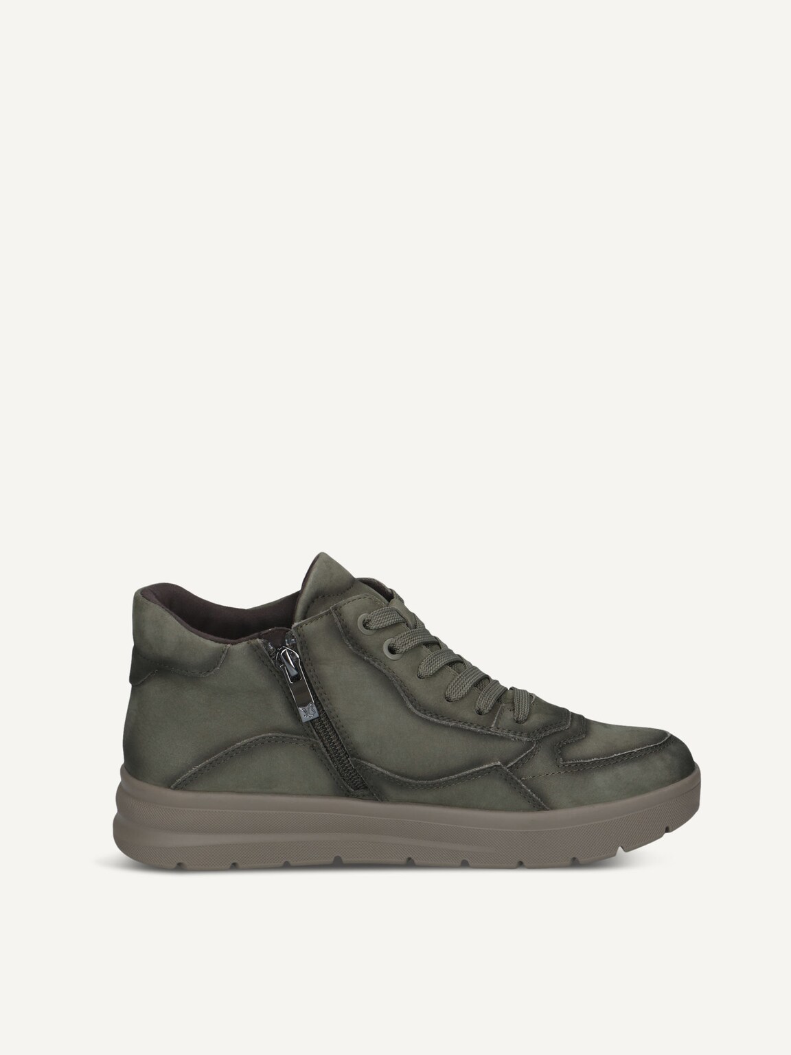 Caprice, Leather Sneaker - khaki OLIVE NUBUC, image 3 of 5