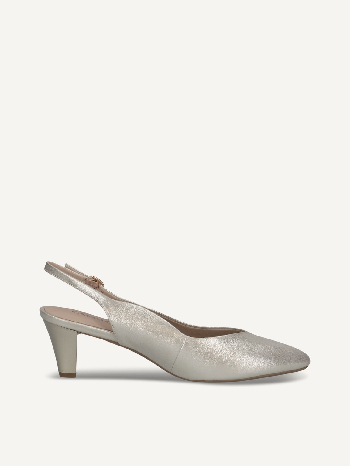 Caprice, Leather sling pumps - metallic CHAMPAGNE, image 4 of 6