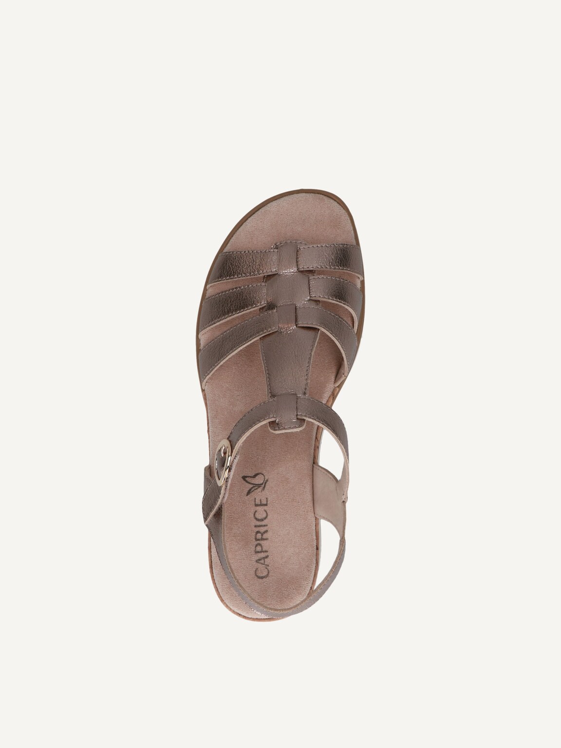 Caprice, Leather Heeled sandal - brown TAUPE METALLIC, image 5 of 5
