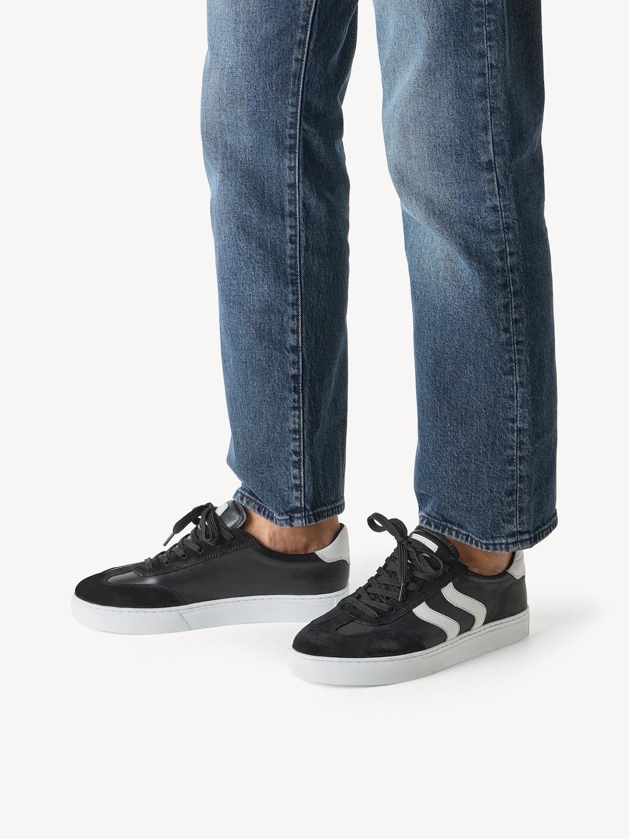 Marco Tozzi, Leren Sneaker - zwart BLACK COMB, afbeelding 2 van 7