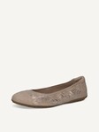 Not selected, Caprice, Leather Ballerina - beige BEIGE COMB