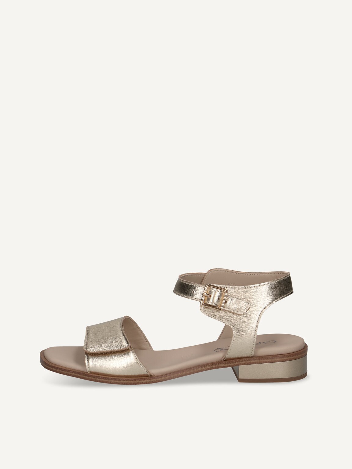Caprice, Leather Heeled sandal - gold LT.GOLD METAL., image 4 of 7