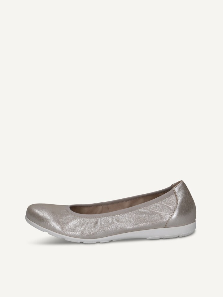 Caprice, Ballerine en cuir - marron TAUPE METALLIC