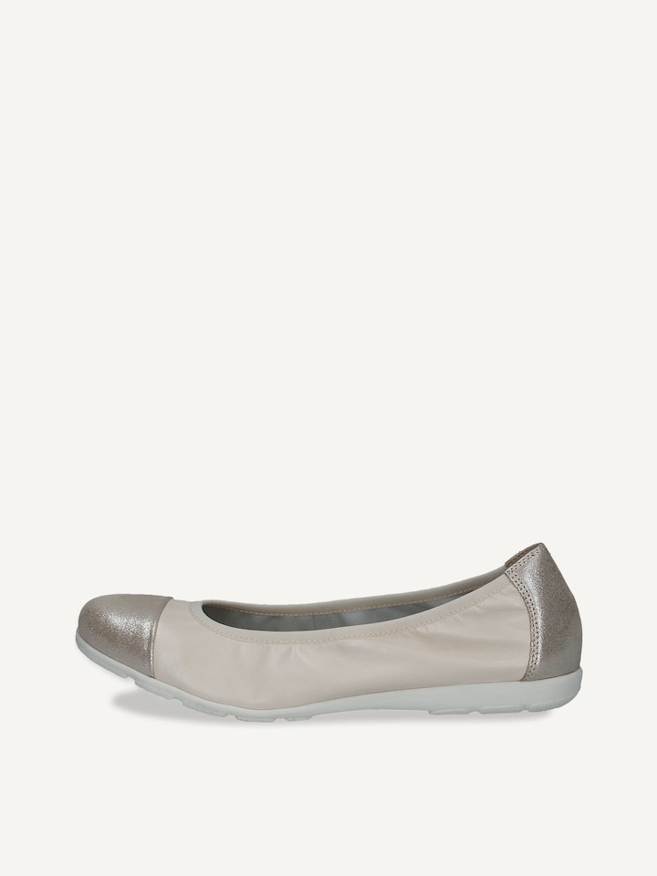 Caprice, Ballerine en cuir - métallique CREAM COMB