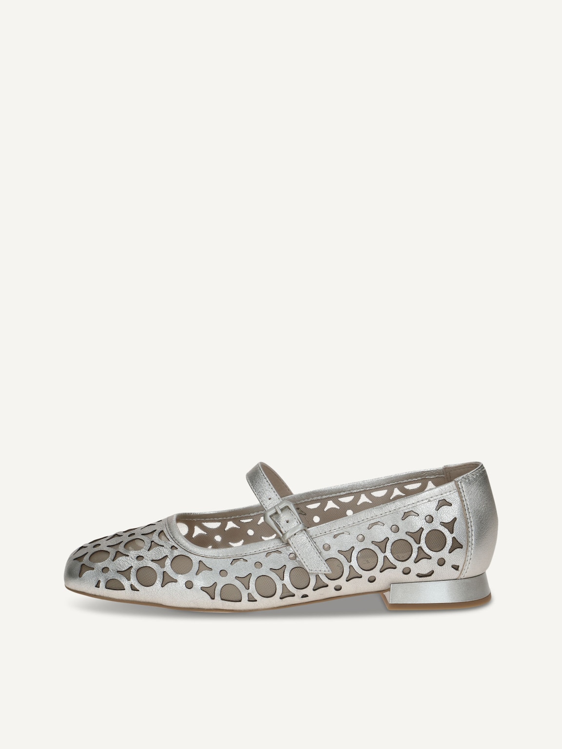 Caprice, Leather Ballerina - metallic PLATIN.MET.CO, image 2 of 5