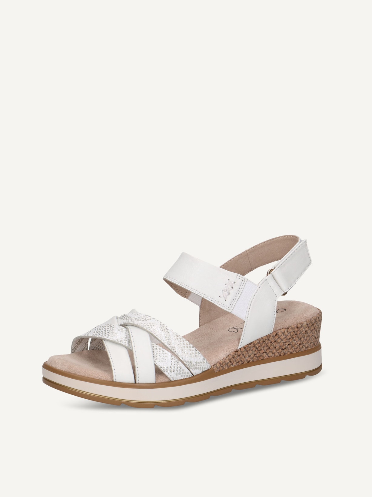 Caprice, Sandale à talon en cuir - blanc WHITE COMB, image 2 sur 5