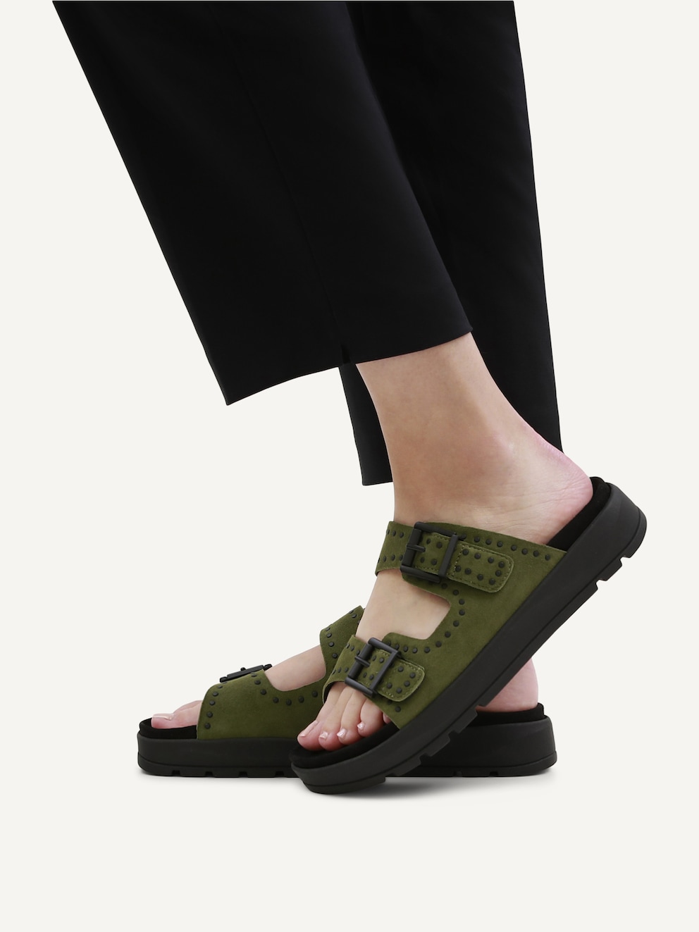 Caprice, Mule en cuir - khaki KHAKI SUEDE, image 2 sur 6