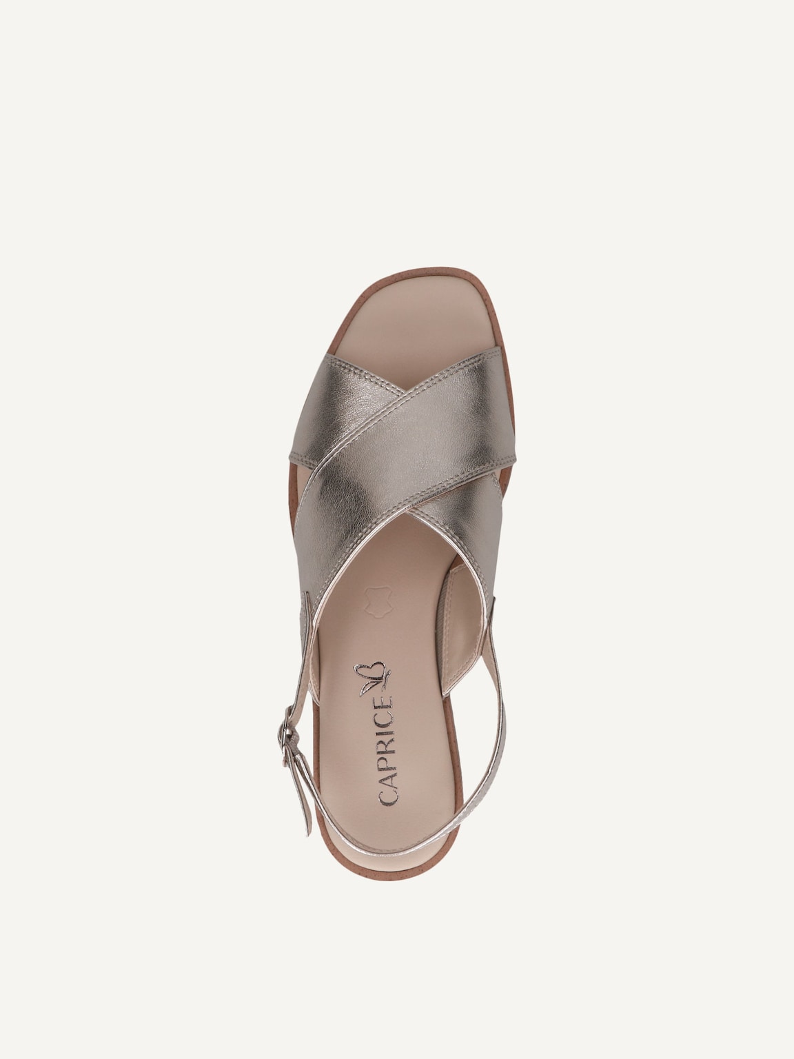 Caprice, Leather Heeled sandal - brown TAUPE METALLIC, image 5 of 5