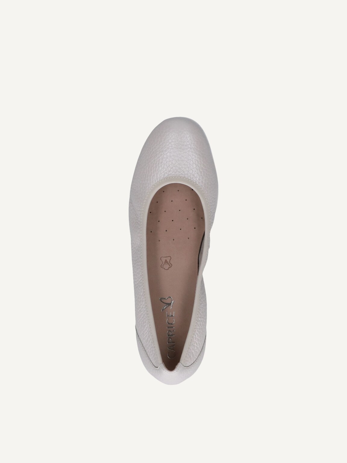 Caprice, Leather Ballerina - white PEARL PERL DEE, image 6 of 6