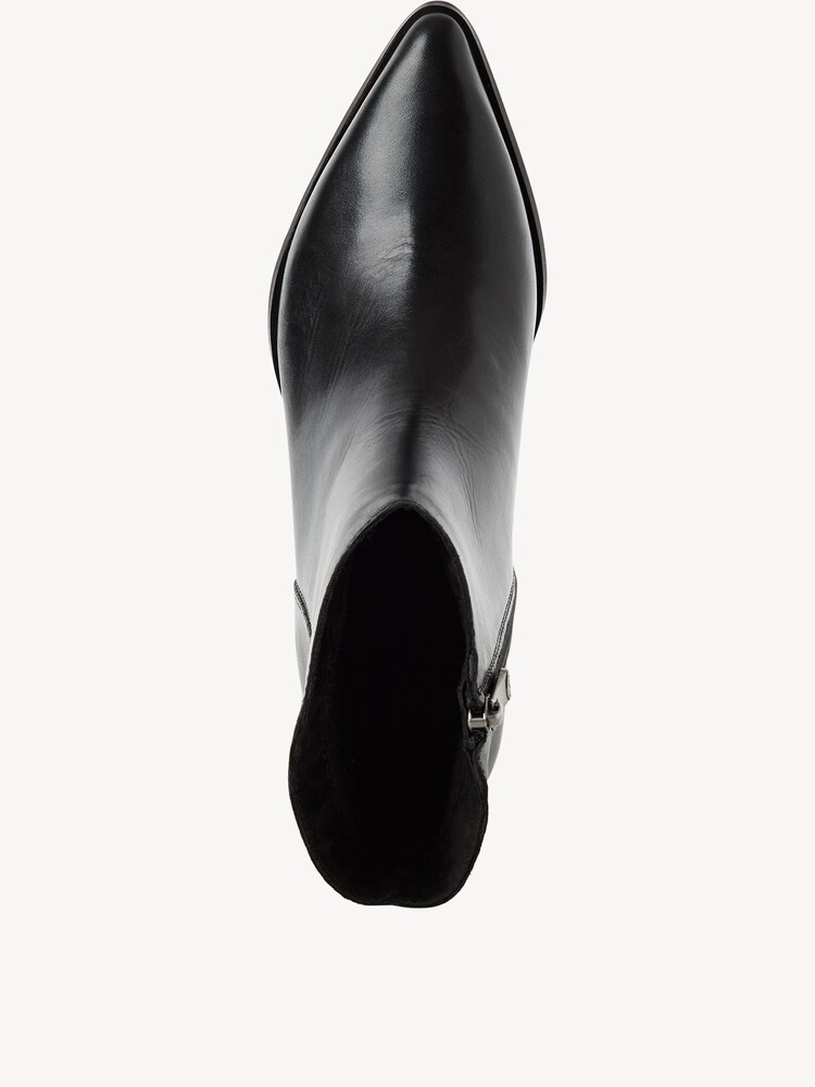 Marco Tozzi, Leather Bootie - black, BLACK, Image 3 of 6