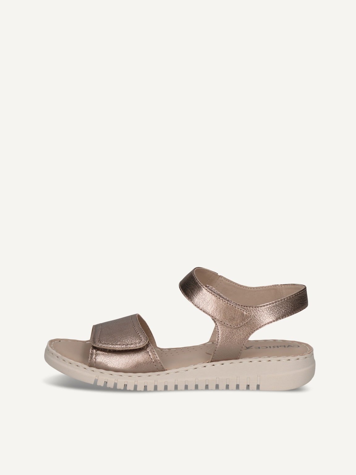 Caprice, Leather Heeled sandal - metallic TAUPE METALLIC, image 2 of 5