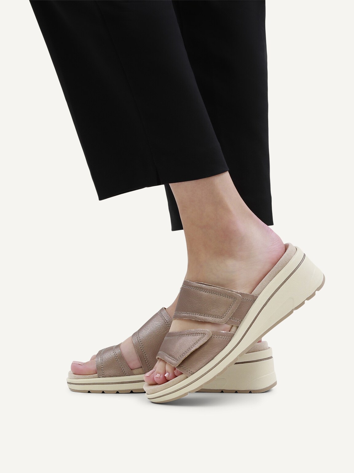 Caprice, Leather Mule - brown TAUPE METALLIC, image 2 of 6
