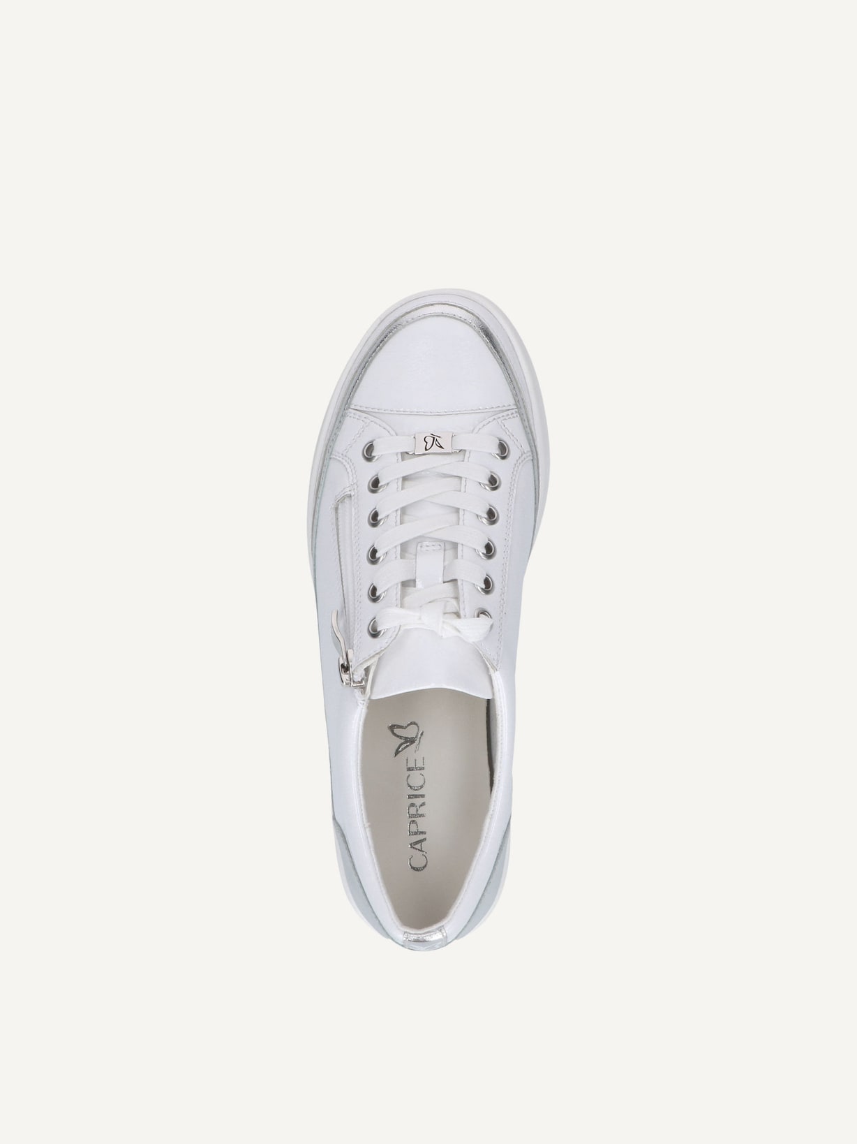 Caprice, Basket en cuir - blanc WHITE/SILVER, image 4 sur 5