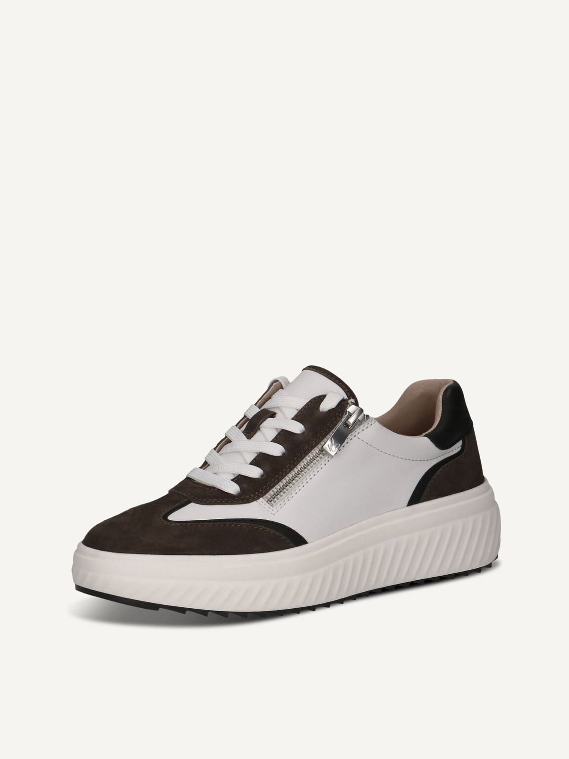 Caprice, Leather Sneaker - white WHITE/GREY, image 1 of 5