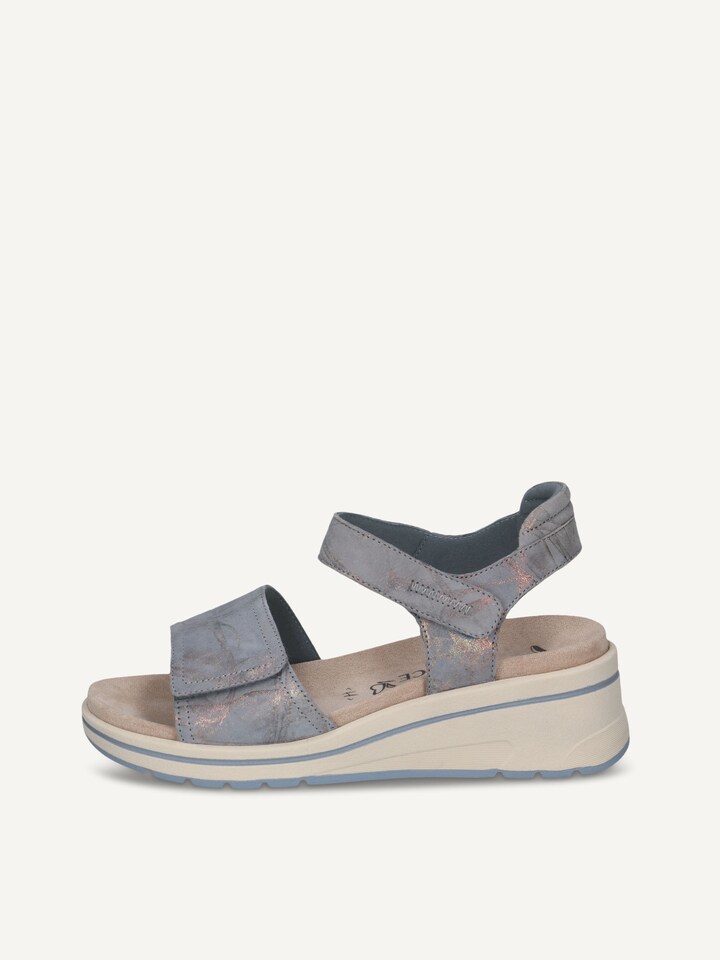 Caprice, Sandale à talon en cuir - bleu BLUE MULTI