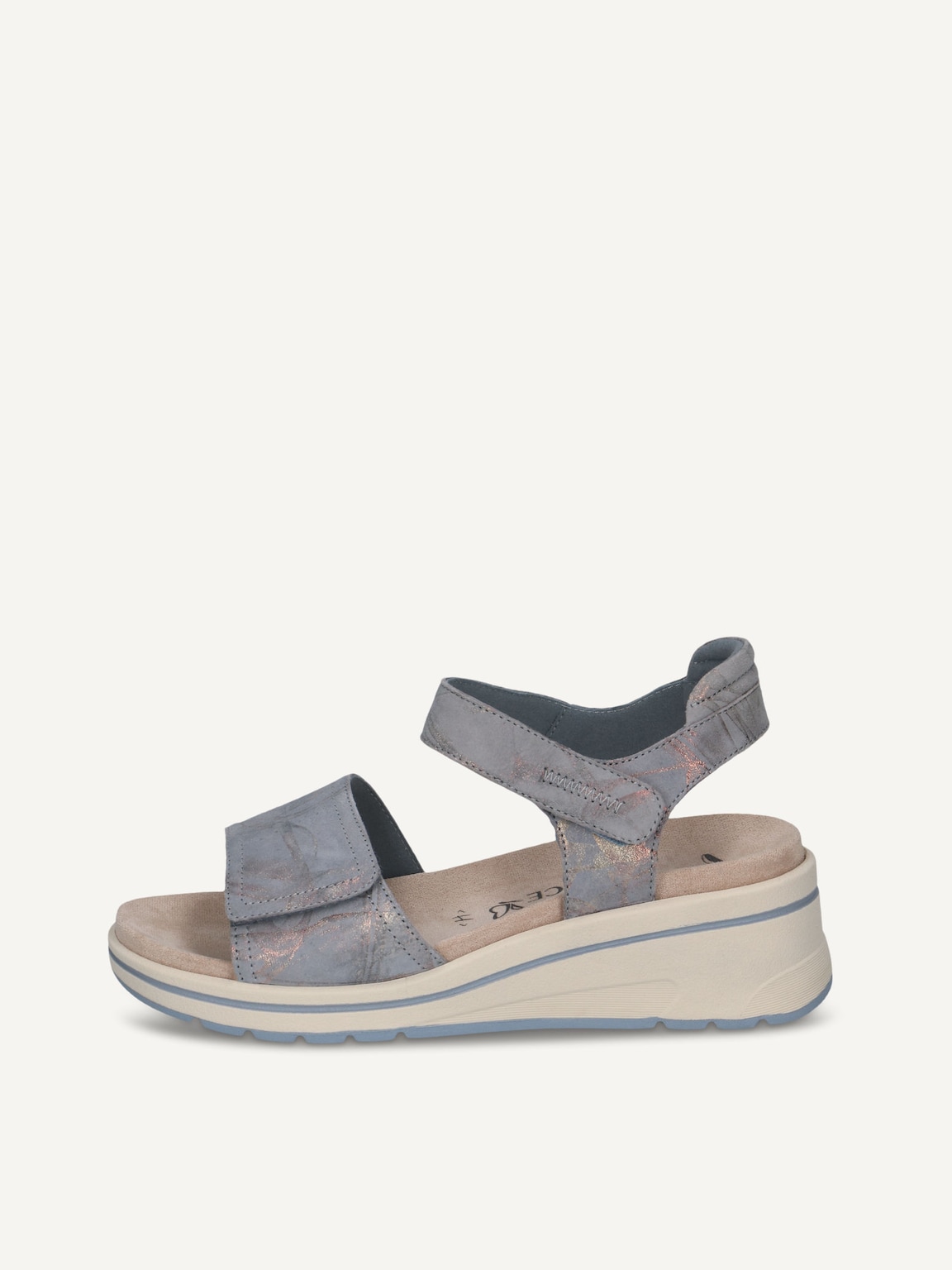 Caprice, Leather Heeled sandal - blue BLUE MULTI, image 3 of 6