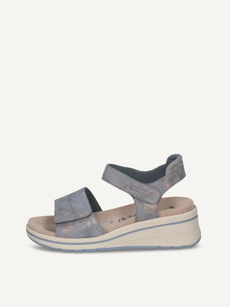 Caprice, Leather Heeled sandal - blue BLUE MULTI, image 3 of 6